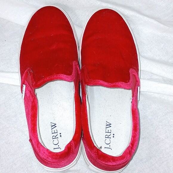 J. Crew Road Trip Velvet Slip-On Sneaker Size 6 - Picture 4 of 7